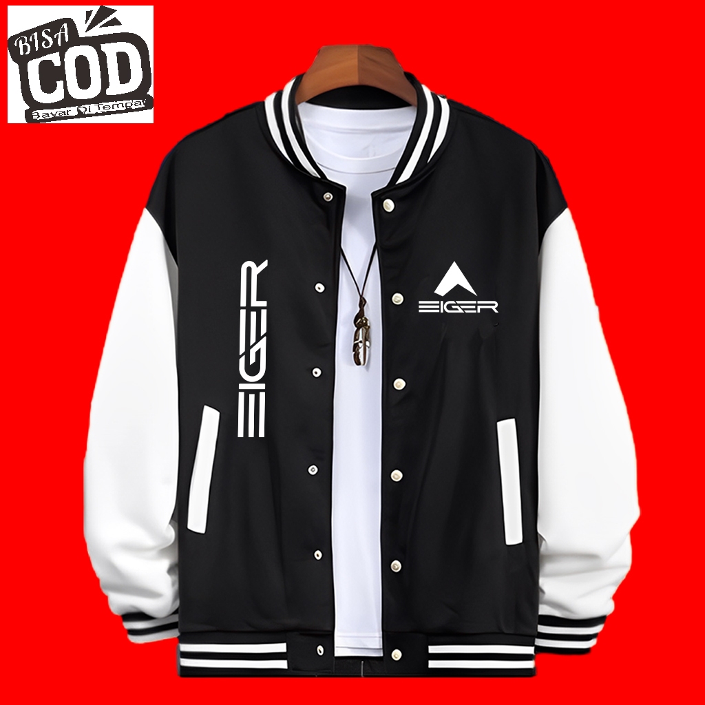 Cod Jaket Baseball Varsity Kancing 1999 Text Putih Quality Premium / Baseball Distro Pria Wanita / S