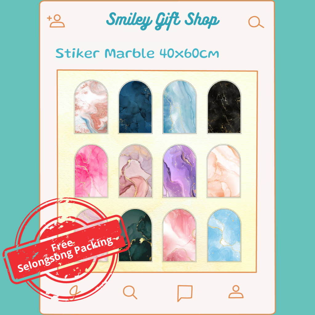 

Smiley - Sticker Motif Marble 40x60cm untuk Papan Bunga Akrilik / Stiker Akrilik