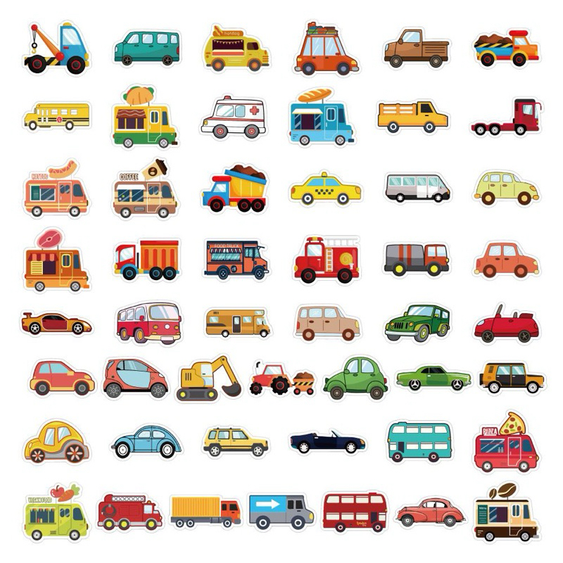 

58 PCS - Stiker CITY CAR Graffiti Anti Air Untuk Dekorasi Koper / Notebook