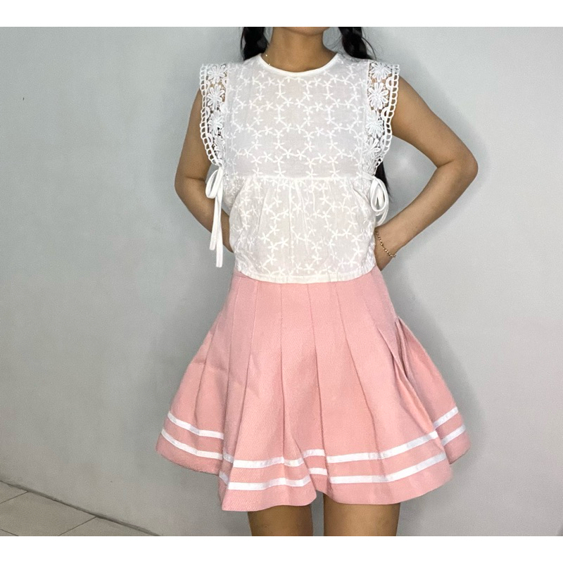 (PRELOVED) H&M TENNIS SKIRT PINK ROK MINI KOREA