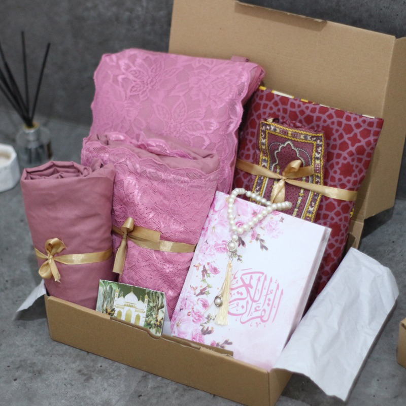 paket mukena seserahan hantaran pernikahan katun adem mewah