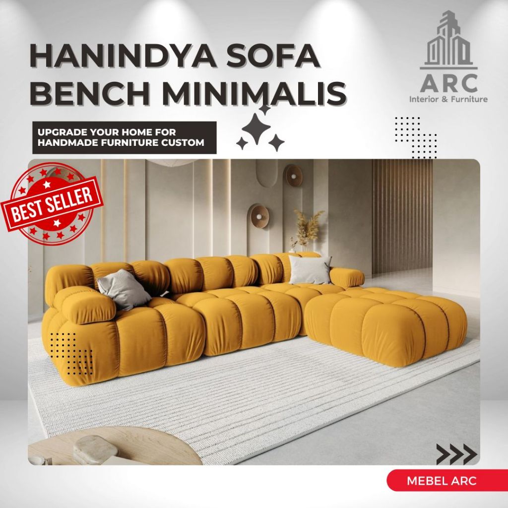 Sofa Bench Leter L Minimalis / Kursi Sofa Bench Custom