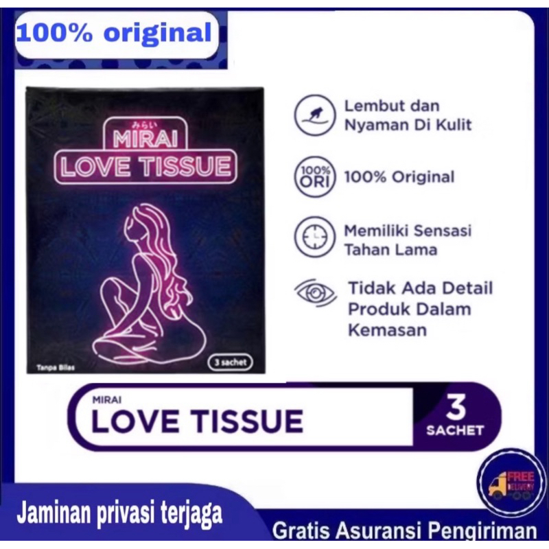 COD C0ndom Mirai Love Tissue Magic Original Bpom / Tisu Mejik Mirai Love Ampuh Pria Tahan Lama