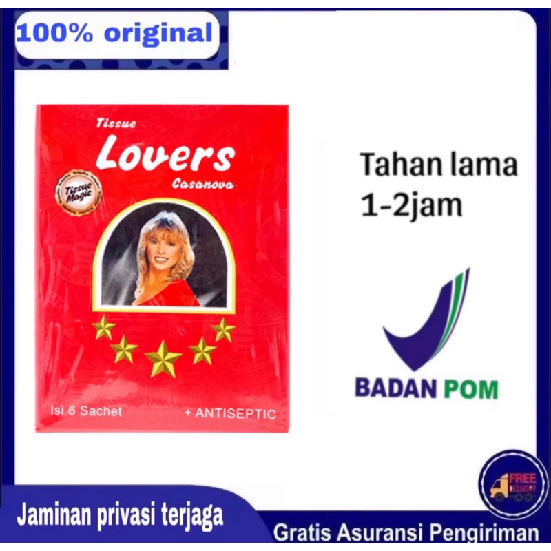 COD Tissue Lovers Casanova Isi 6 Sachet - Tisu Magic Antiseptik