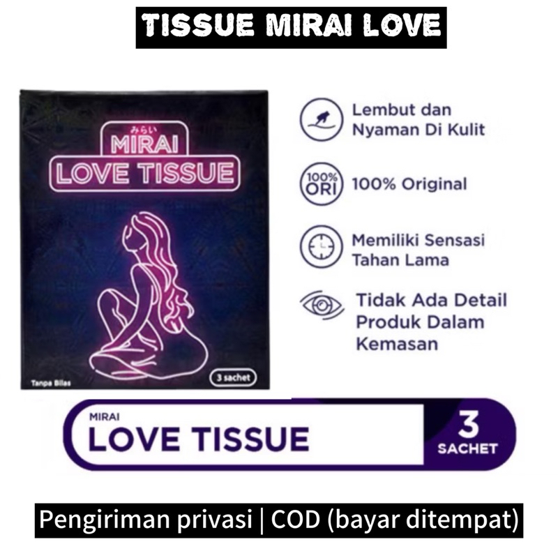 COD Mirai Love Tissue Magic Original Bpom / Tisu Mejik Mirai Love Ampuh Pria Tahan Lama