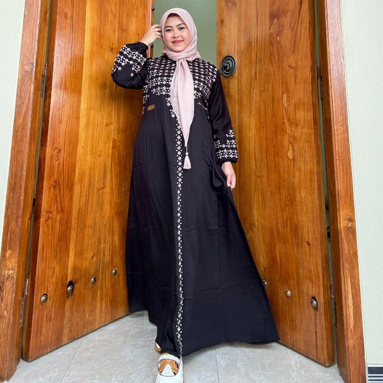Gamis Amanda Fitriya Bordir Rayon Twill Premium