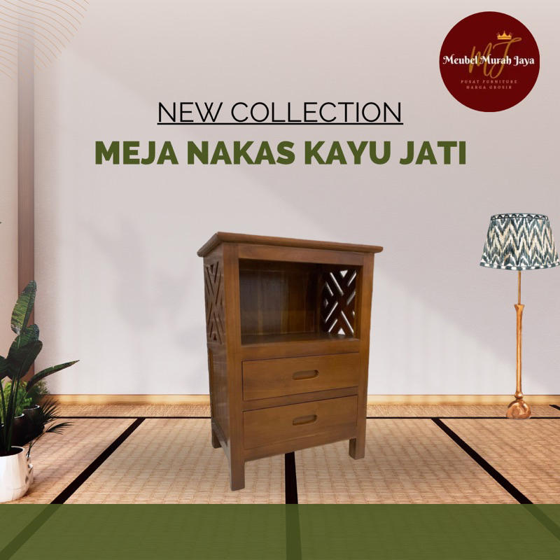 MEJA NAKAS KAYU JATI MINIMALIS/MEJA SAMPING DIPAN