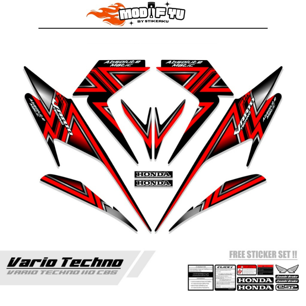 STRIPING VARIO TECHNO 110 CBS / M 01 / VARIO KARBU 110 / VARIO LAMA 110 / STIKER VARIO TECHNO / DECA