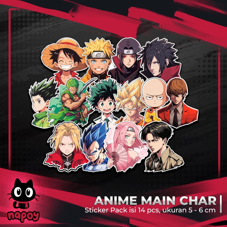 

STIKER PACK ANIME MAIN CHARACTERS 14 pcs