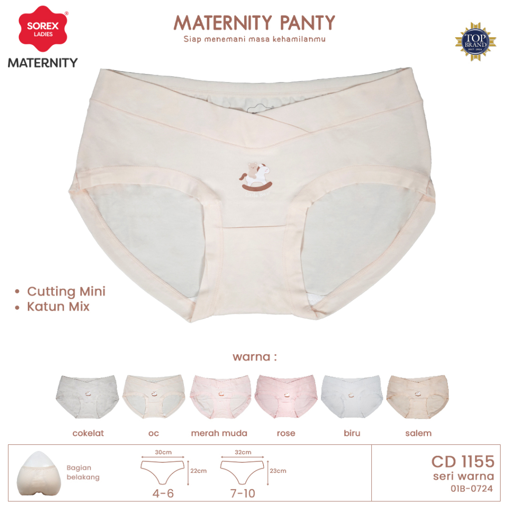 Sorex Celana Dalam Wanita Hamil CD Maternity Panty Katun Mix Cutting Mini Low Waist CD 1155