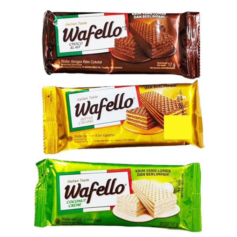 

WAFELLO BUTTER CARAMEL 114GR | WAFELO COCONUT CREME 114 GR | WAFER ITALIA