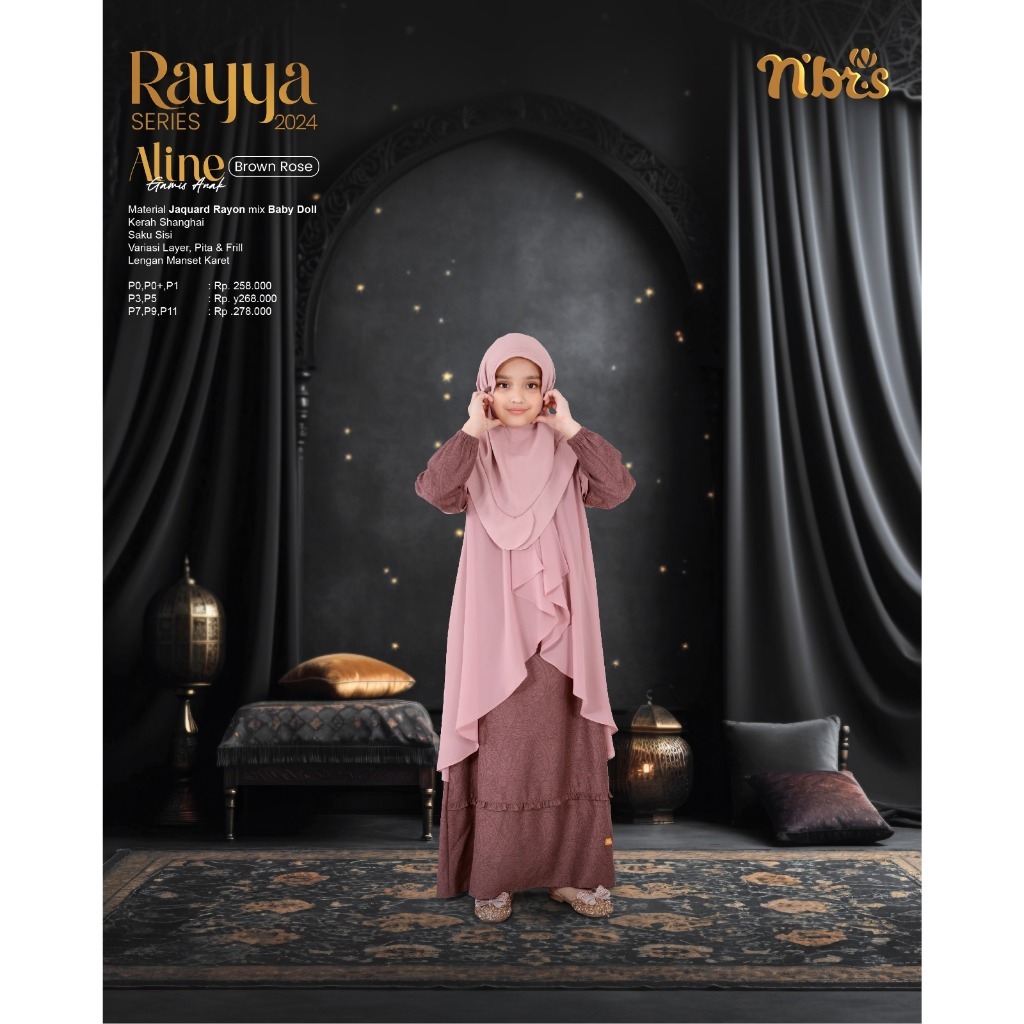 ALINE BROWN ROSE GAMIS ANAK NIBRAS
