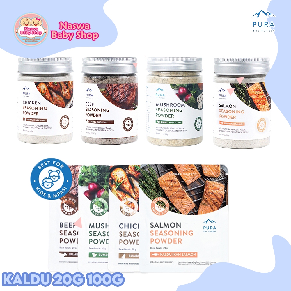 

Pura Seasoning Powder Bumbu Kaldu MPASI BB Booster Anak Tanpa MSG & Gula 20g 100g