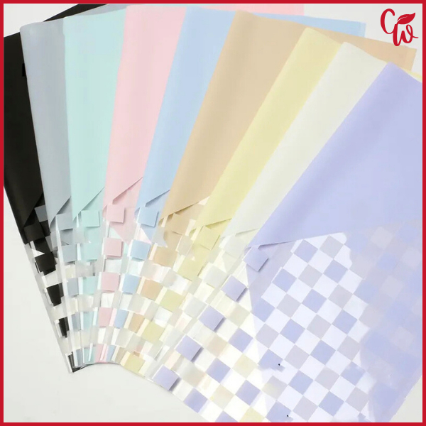 

Kertas Bunga Cellophane Transparan Motif Kotak Warna Flower Wrapping Paper Ecer KB6112