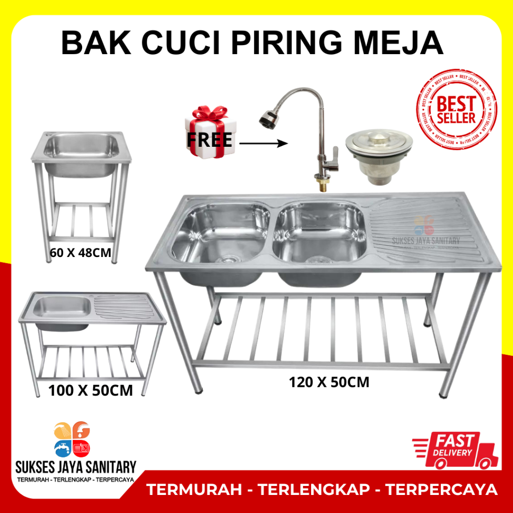 Wastafel Meja Portable Bak Cuci Piring Portable Tempat Cuci Piring Panjang Sink Cuci Piring Portable