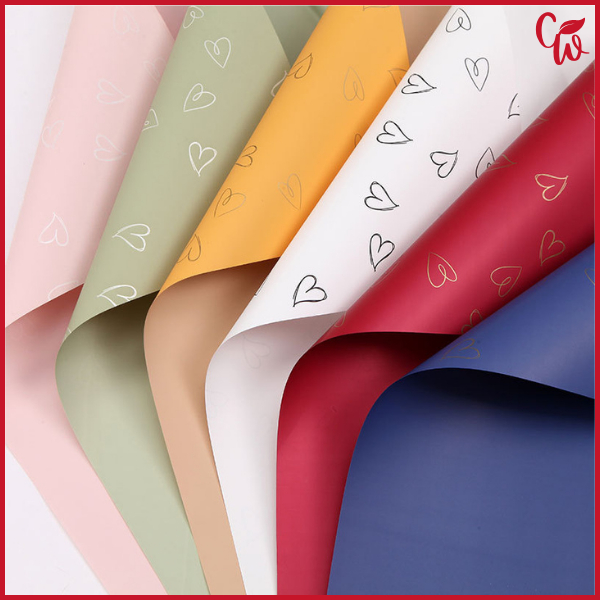 

20 LEMBAR Kertas Buket Bunga Motif Love Flower Wrapping Paper Cellophane Kertas Kado KB6130