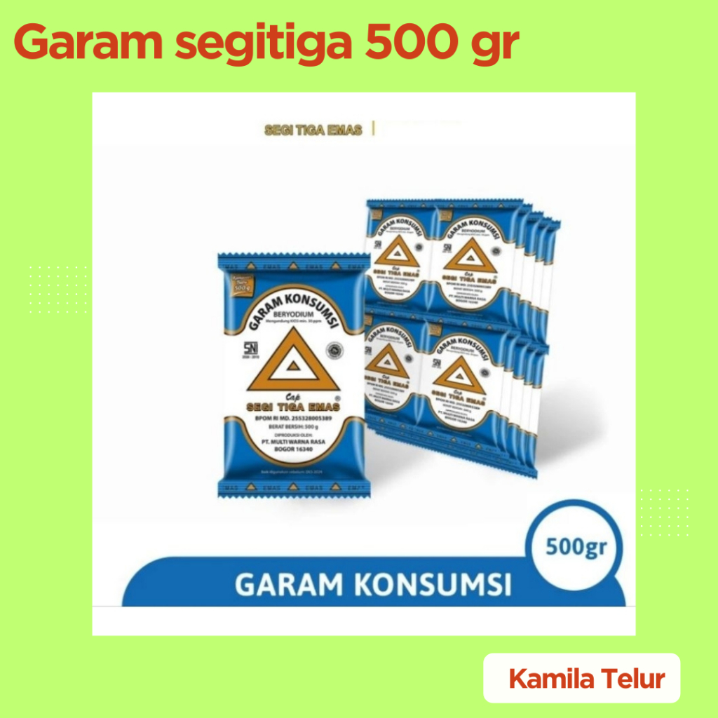 

Garam Dapur Cap Segitiga Emas 500 gram SATUAN Murmer