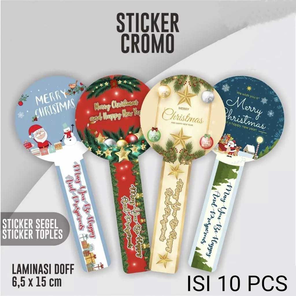 

Stiker Segel Toples Natal / Sticker Natal Stiker Kue Hamper Merry Christmas - isi 10