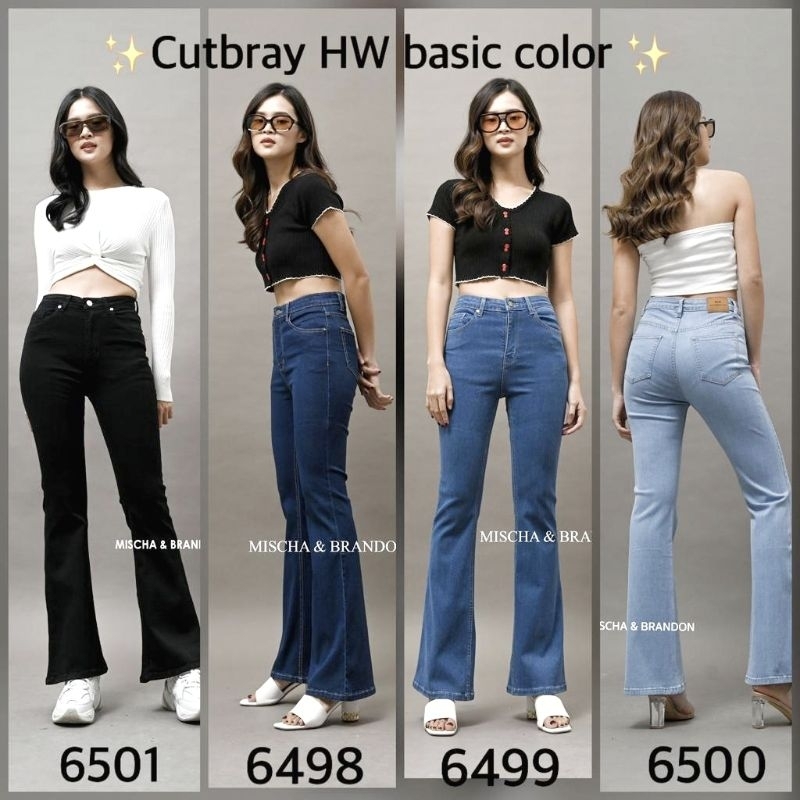 M&B Jeans Celana panjang wanita CUTBRAY HW Stretch Melar