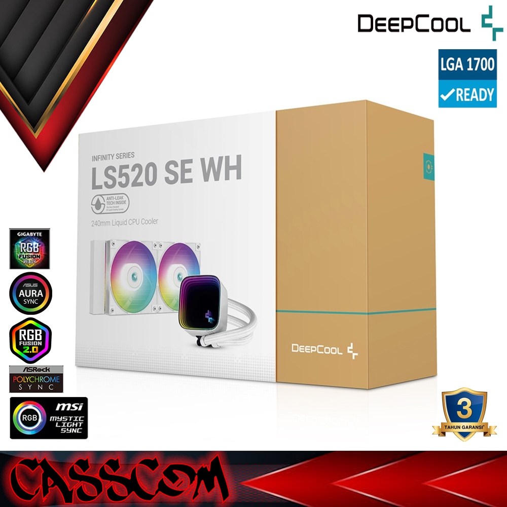 Liquid Cooler DEEPCOOL LS520 SE White ARGB 240mm AIO Heatsink Water Cooling LGA1700 LGA1200 Suppport