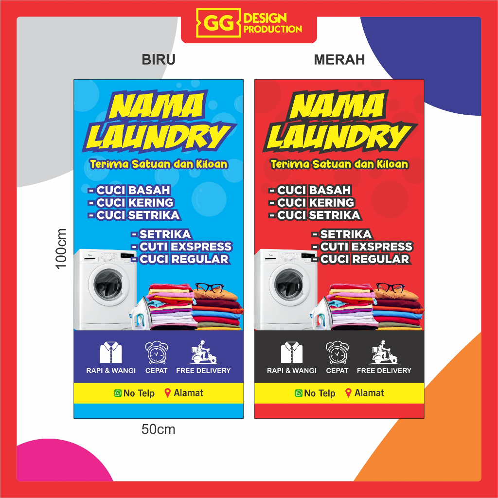 cetak mmt banner spanduk usaha laundry custom