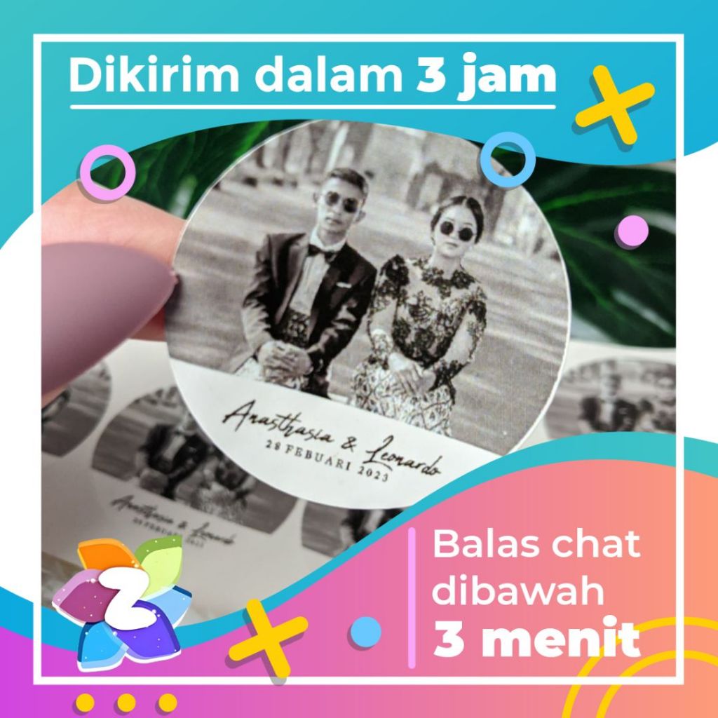 

stiker wedding /stiker wedding souvenir / stiker wedding custom / wedding bulat stiker wedding kotak