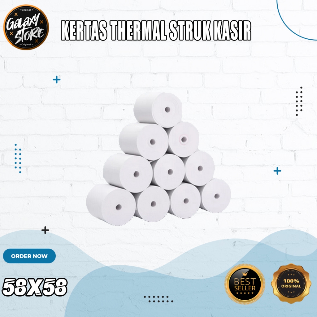 

Kertas Struk, Kertas Printer Thermal 57x48mm / 58x48 cocok untuk Printer thermal