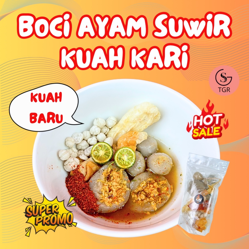 

[KUAH KARI] 1 Bungkus Boci Ayam Suwir Pedas Kuah Kari Hotpot Instan