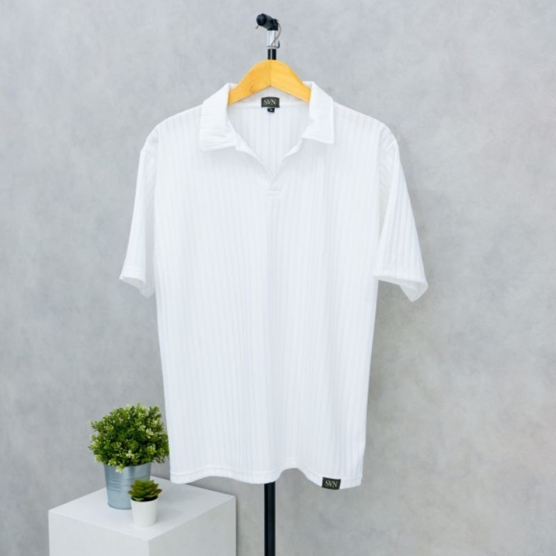 Polo Shirt Oversized Pria Knit | Kaos Pola Knit Pria Oversized | Cheester Oversized