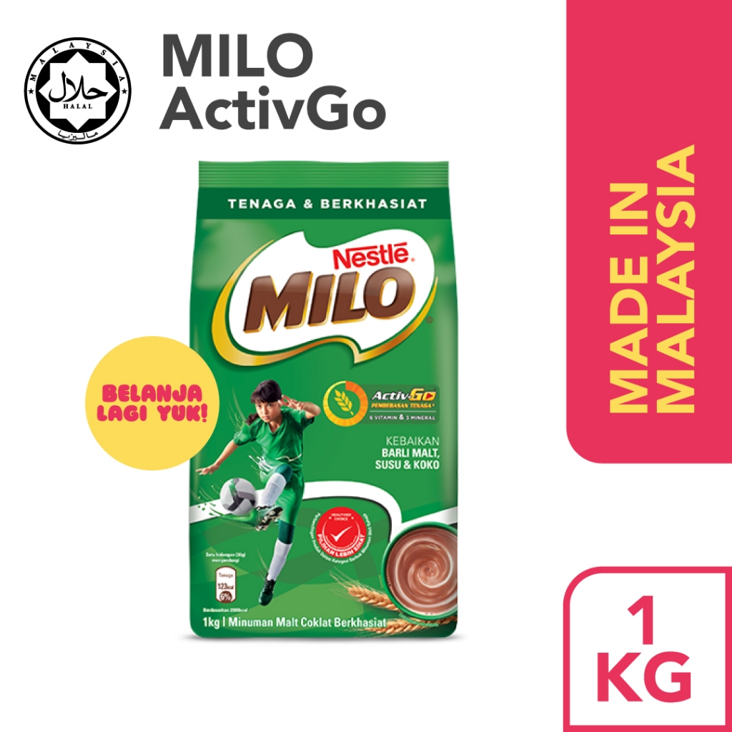 

NESTLE MILO ActivGo Malaysia Susu Bubuk Coklat Original Malaysia bukan MILO Singapore (1kg)