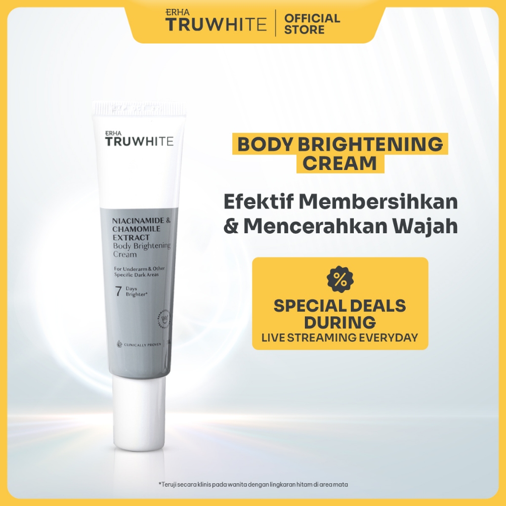 ERHA Truwhite Niacinamide & Chamomile Extract Body Brightening Cream - Krim Pencerah Badan & Ketiak