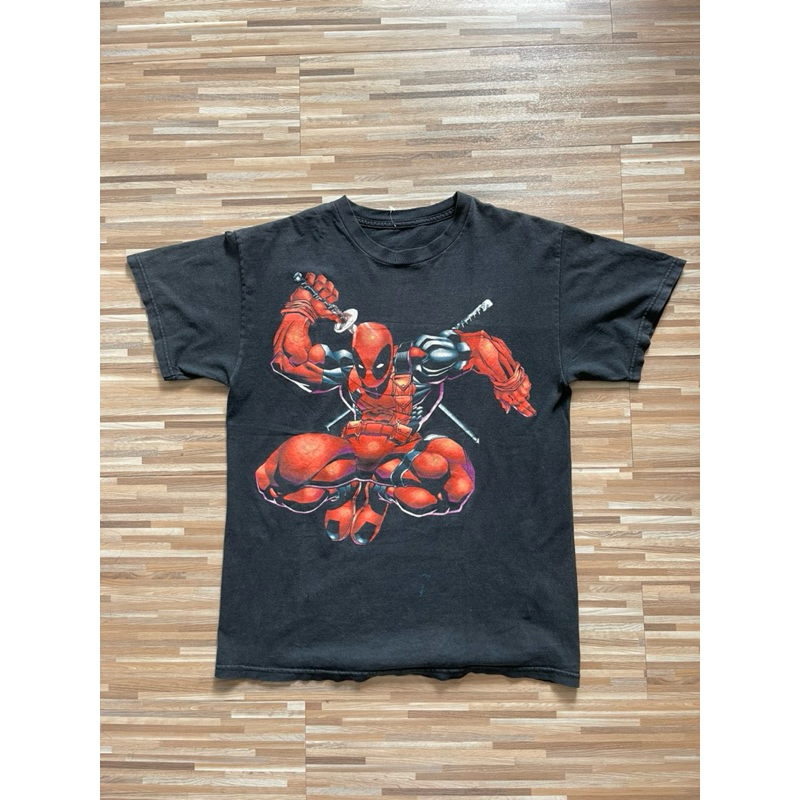 Y2k Marvel Deadpool Black Mad Engine Tee