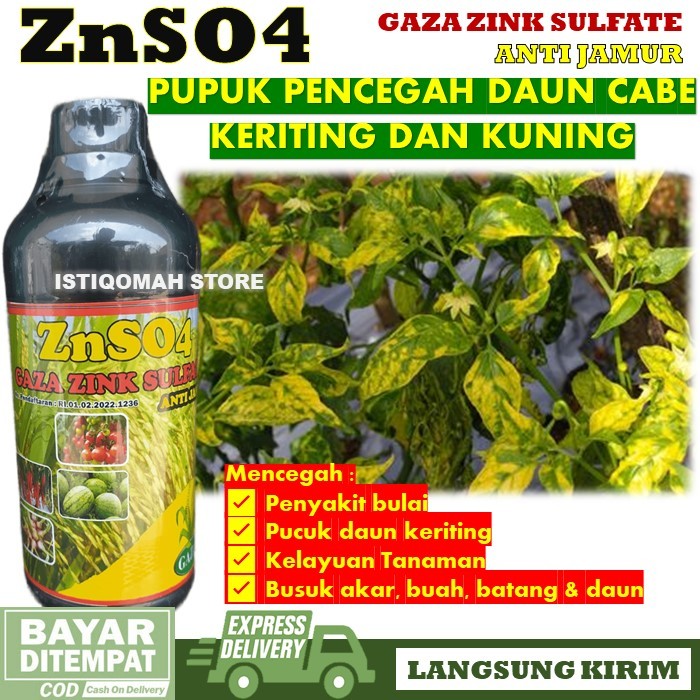 100% AMPUH ZNSO4 GAZA 500ML Pupuk Zink Sulfate Anti Jamur Obat Cabe Daun Keriting Dan Kuning Untuk C