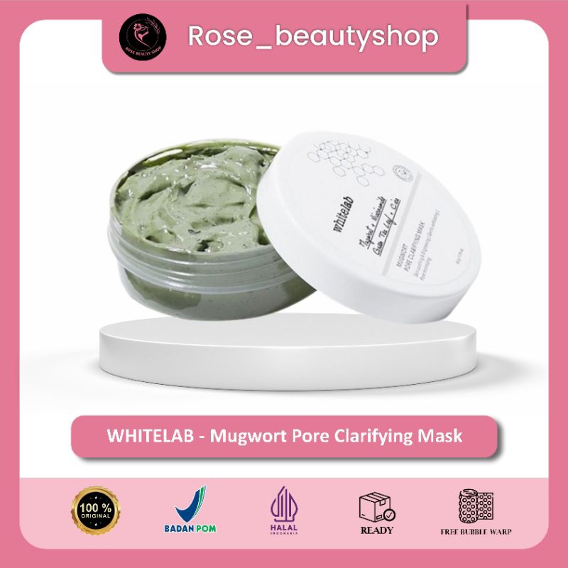 WHITELAB Mugwort Pore Clarifying Mask - Clay Masker Whitelab Mugwort Clay Masker Wajah