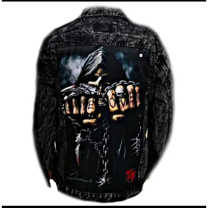 jaket pria jens kekinian printing premium