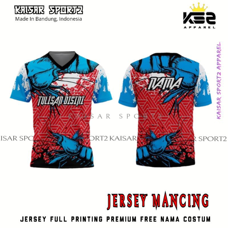 Jersey Mancing Costum Dewasa Full Printing premium gratis pasang nama