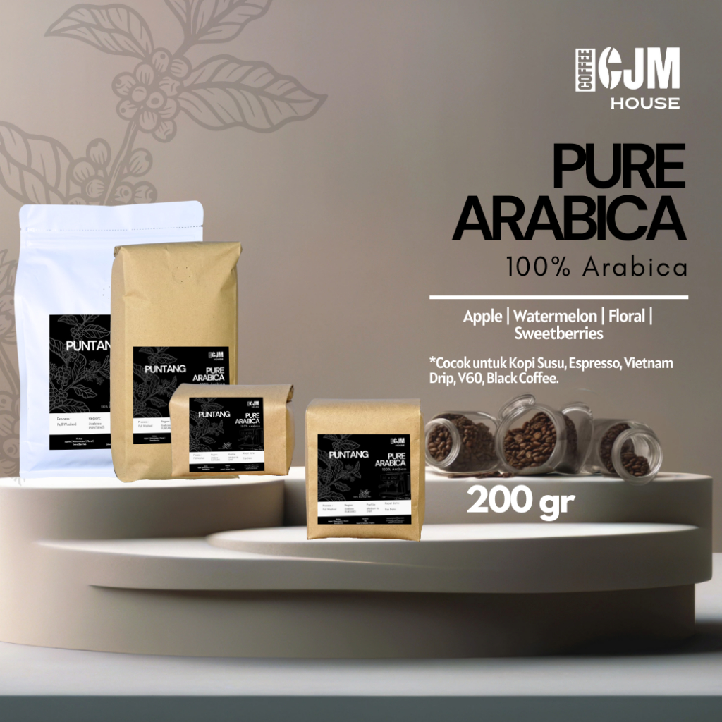 

200Gr Arabica Puntang | CJM Coffee House | Kopi Premium Super Asli | Kopi Arabika Puntang Asli