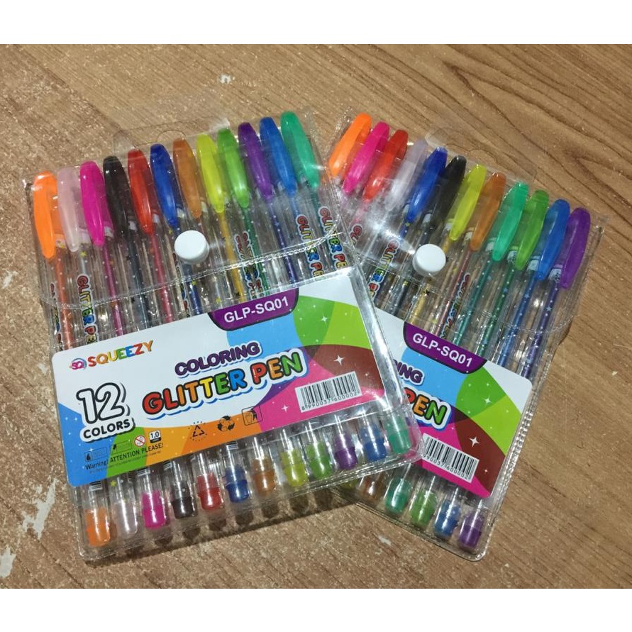 

PRODUK TERBARU Glitter Pen Squeezy 12 Warna