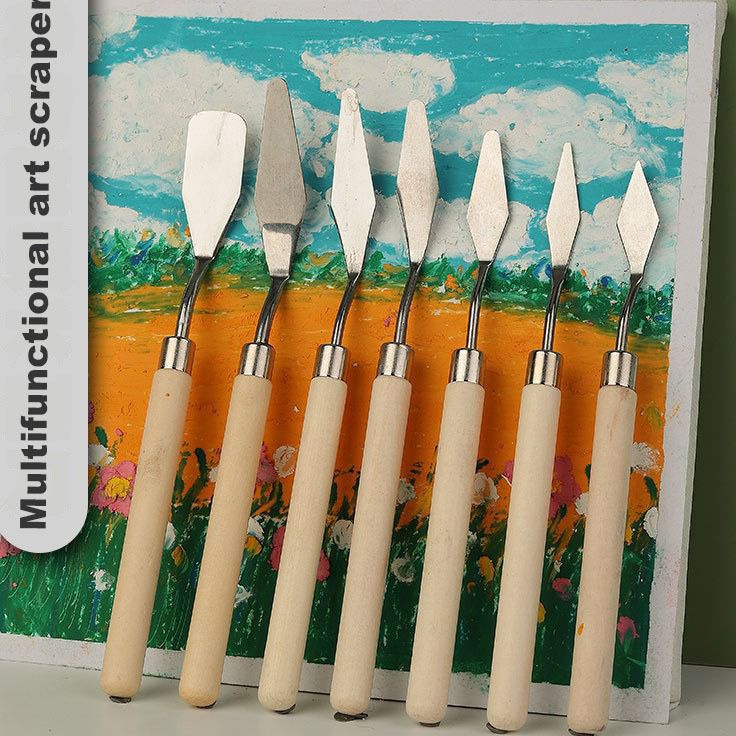 

ORDER 7PCS Palette Knife Paint Pisau Palet Lukis Cat Akrilik Painting Scraper Knife