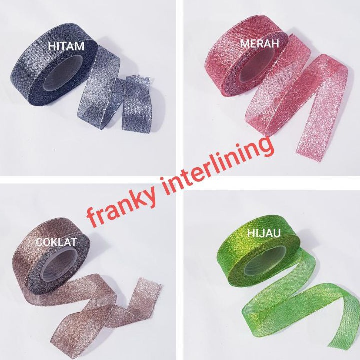 

KELUARAN TERBARU Pita Metallic Gliter Lebar 25cm Per Roll Isi 18meter