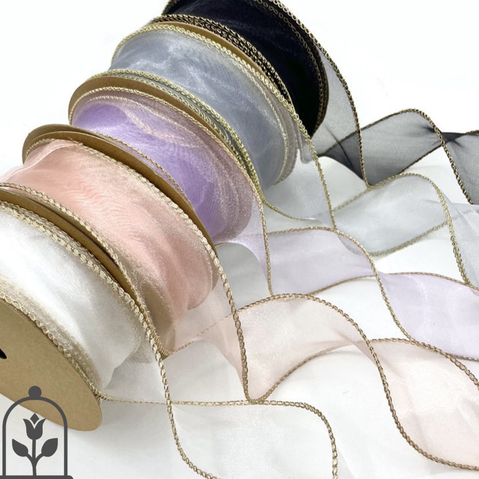 

KUALITAS TERJAMIN 1ROLL Pita Ribbon GOLD EDGE Pinggir Emas Korea Fishtail Wave Gelombang Kado Dekorasi Hampers Bouquet Lebar 4cm Panjang 9meter Fish Tail Colourful Cantik Murah Kerajinan Tangan