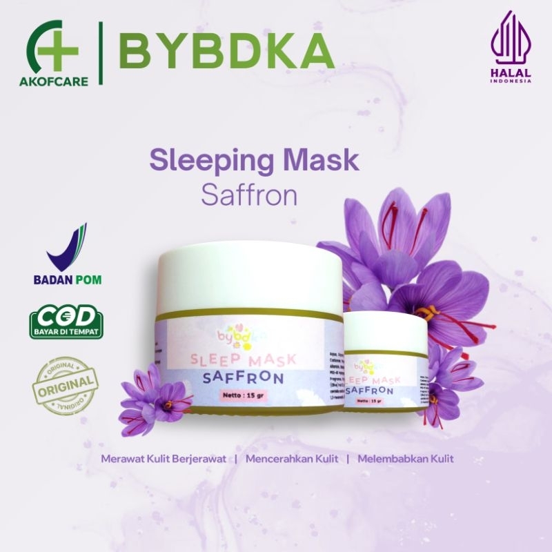 Masker wajah viral BYBDKA Sleeping Mask Saffron 15g