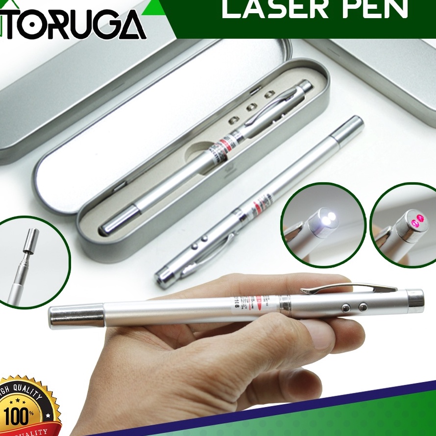 

PROMO AWAL TAHUN Pulpen Laser Pena Bolpoin LED Aluminium 5 IN 1 Pen Ball Point