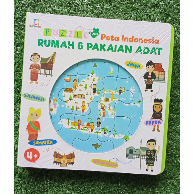 Puzzle Book Peta Indonesia : Rumah & Pakaian Adat (Ori, New, Segel)