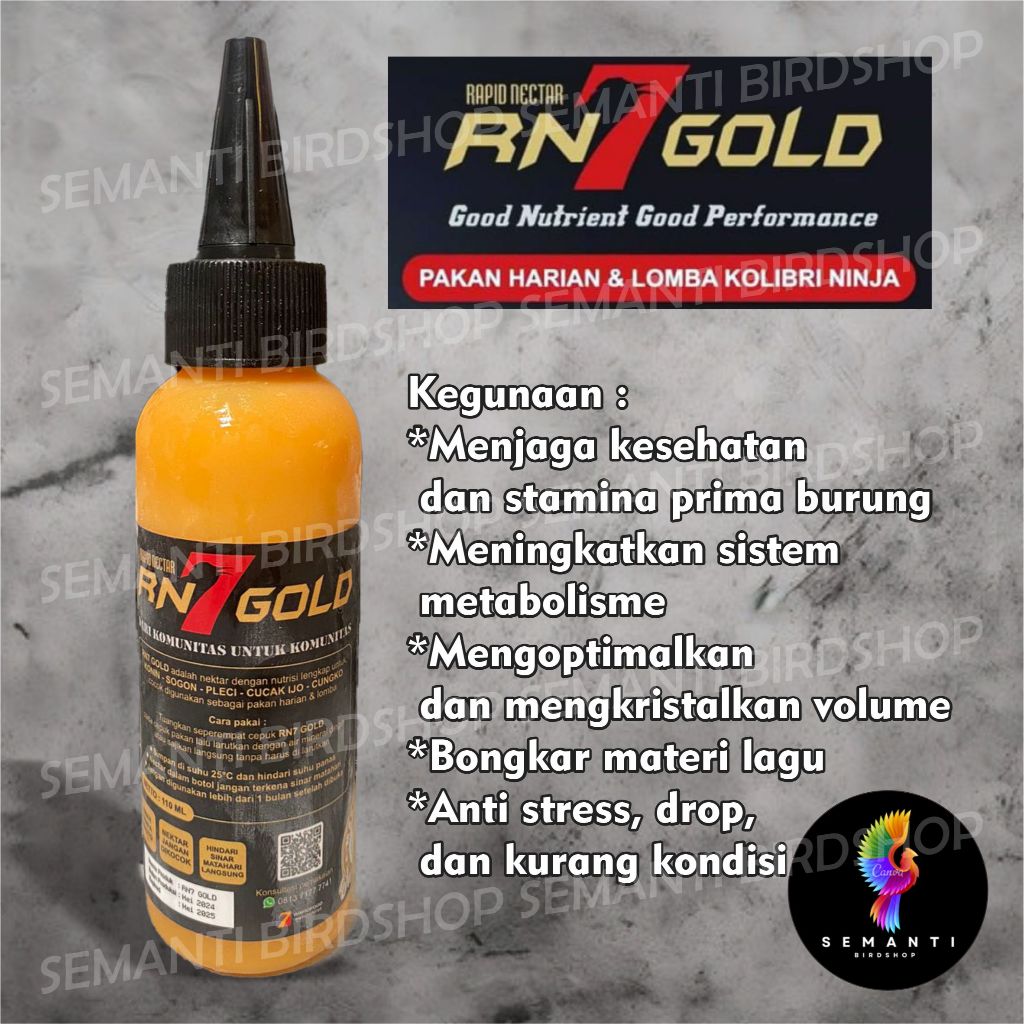 JUAL RN7 GOLD RAPID NEKTAR NECTAR PAKAN MAKANAN BURUNG KOLIBRI KONIN SOGON TANPA KULKAS DAN KROTO