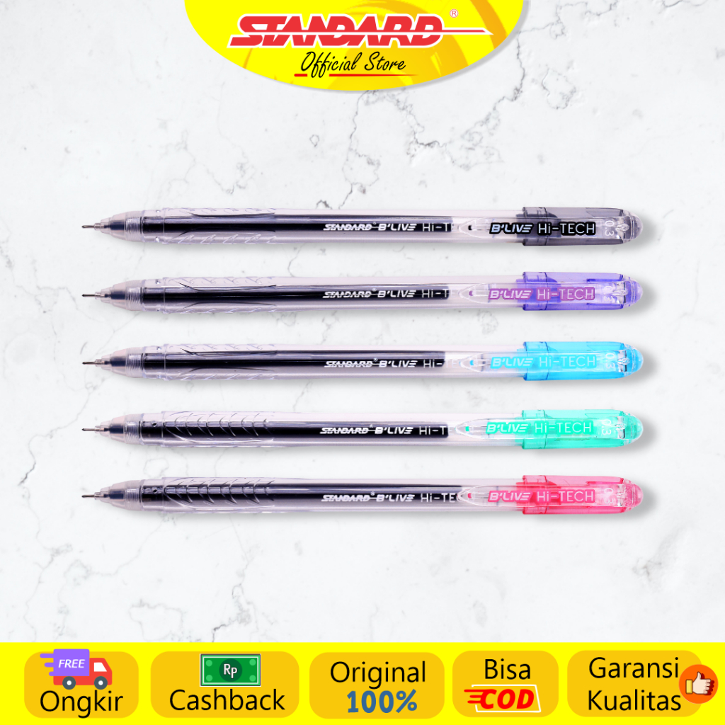 

Standard - Pulpen Blive Hi -Tech 0.3 Gel Isi 6 Pcs ( Alat Tulis / Pen / Ballpoint / Pena )