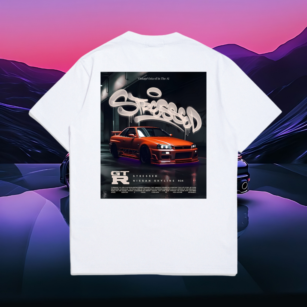 R34 SKYLINE TSHIRT OTOMOTIF POSTER 24S POLOS LEMBUT