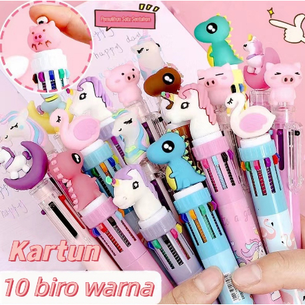 

bulpen 10 warna bermotif lucu/pulpen/pulpen anak anak