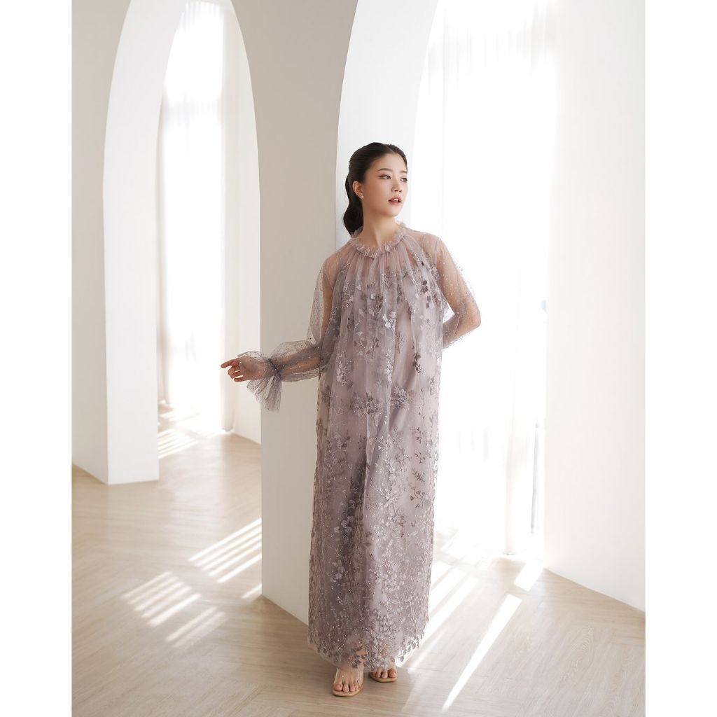 ( Hanya Sewa ) Sewa Dress Kondangan Lavender - Non HIjab