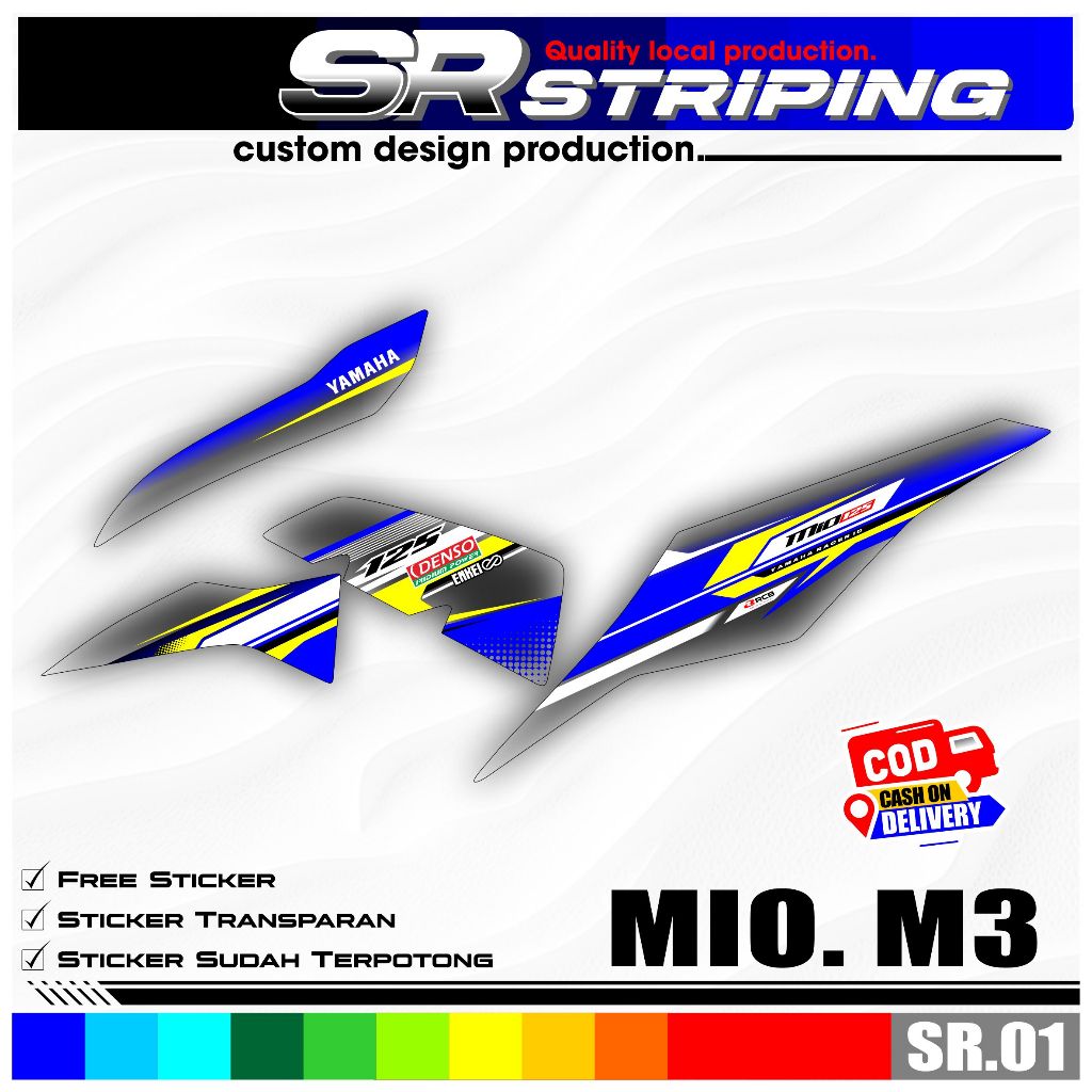 Murah Sticker Striping Transparan Motor Mio M3 Mio 125 - Stiker Variasi Motif Grafis Simpel SR.01